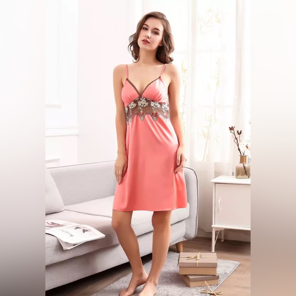 🌸 Pink Rosa Lounge Sleepwear Dress
